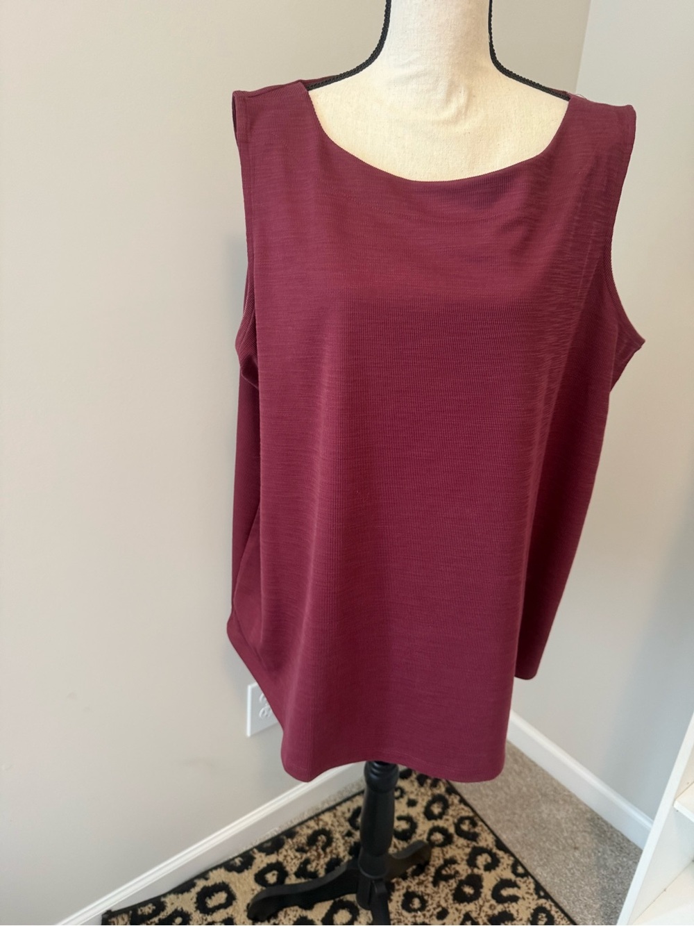 Lane Bryant Boatneck Sleeveless Top - Burgundy